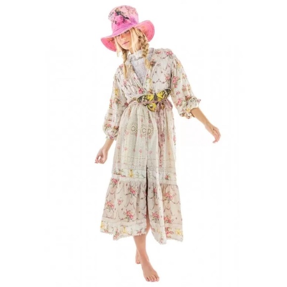 Nwt Magnolia Pearl Mariposa Butterfly Jabot Canary Sold Out Limited Edition - Picture 7 of 8